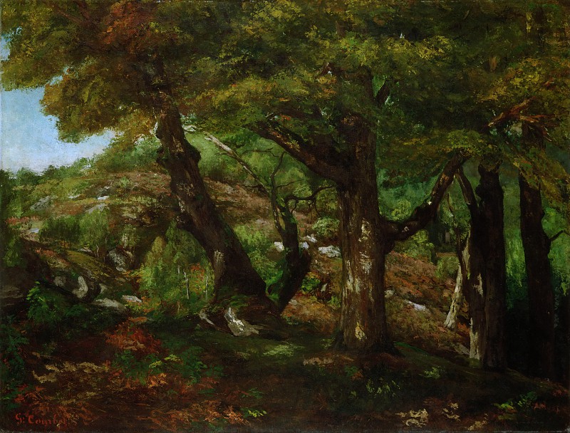 古斯塔夫·库尔贝 （ Gustave Courbet–森林边缘油画