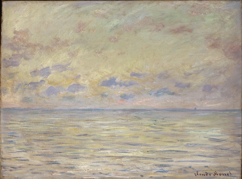 克洛德·莫奈（Claude Monet）–海军陆战队在étretat附近1882年高清油画