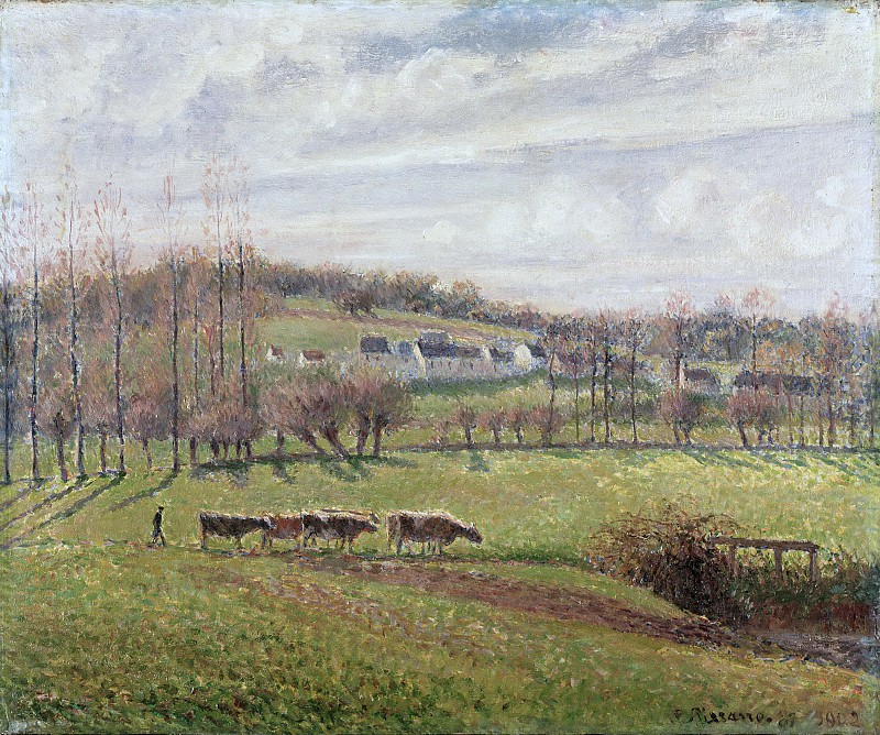 卡米尔·毕沙罗 （ Camille Pissarro）–《夏日风景》油画