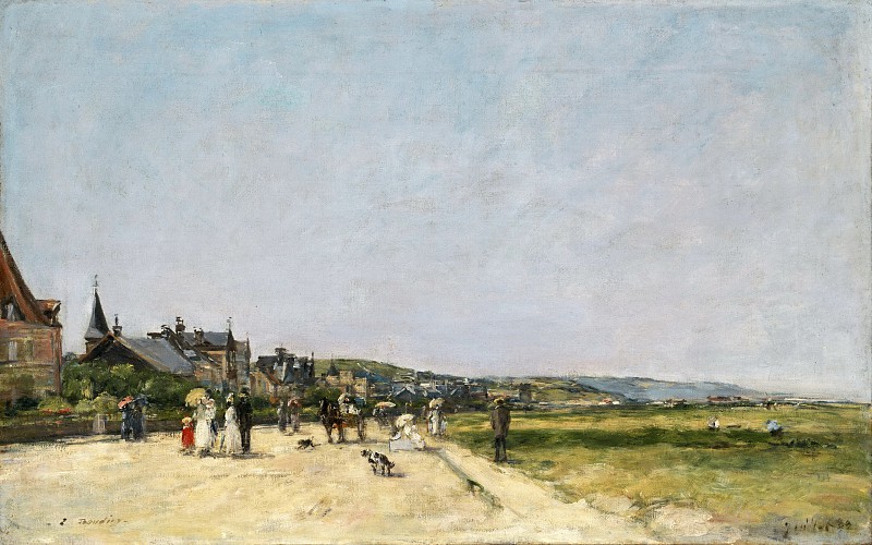 欧仁·布丁（EugèneBoudin）–多维尔，露台油画