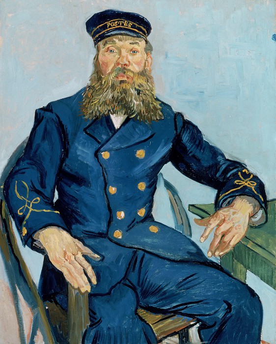 文森特·梵高(Vincent van Gogh)–邮递员约瑟夫·罗林的肖像油画
