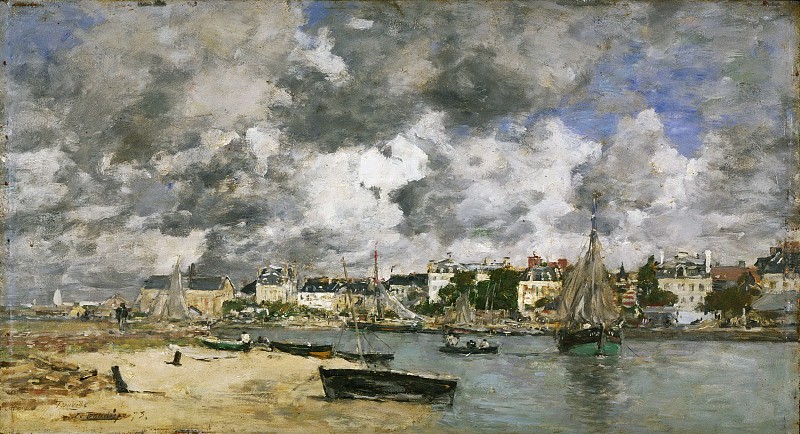 欧仁·布丁（EugèneBoudin）–1873年特鲁维尔景观油画