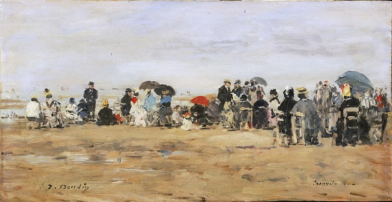 欧仁·布丁（Eugène Boudin）–特鲁维尔海滩油画