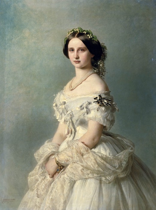 弗朗兹·萨维尔·温特豪德( Franz Xavier Winterhalter) –1856年的巴登公主肖像油画