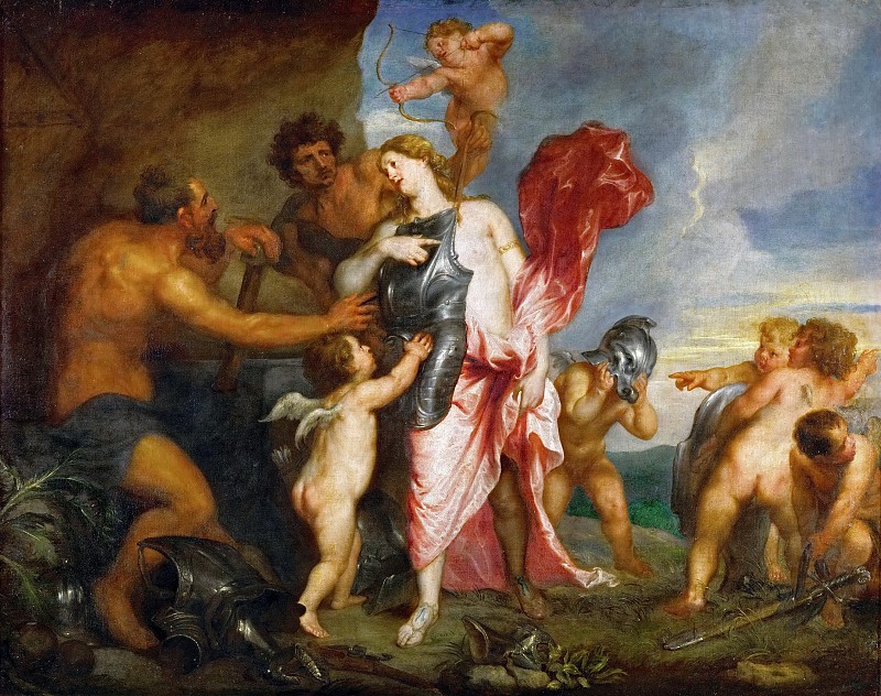 安东尼·范·戴克（ Anthony van Dyck）-提斯从赫菲斯托斯手中接收阿喀琉斯的武器和盔甲油画