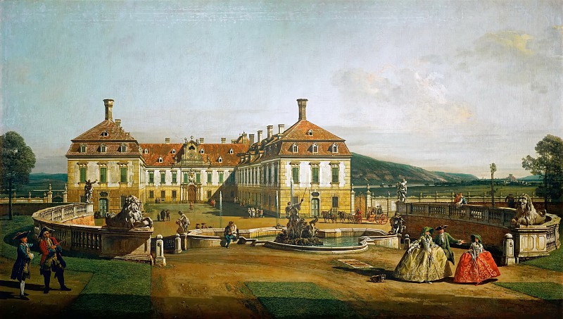 贝尔纳多·贝洛托（Bernardo Bellotto）–从花园看到的城堡城堡油画