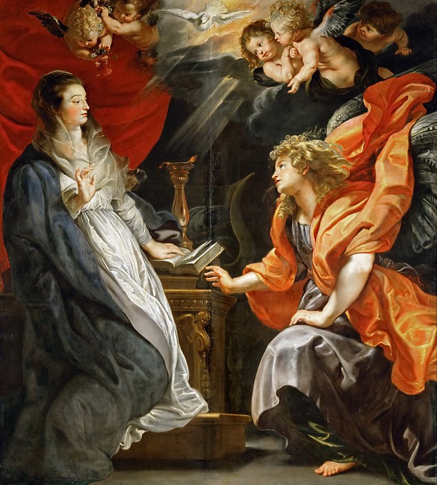 彼得·保罗·鲁本斯（Sir Peter Paul Rubens）-天使报喜油画