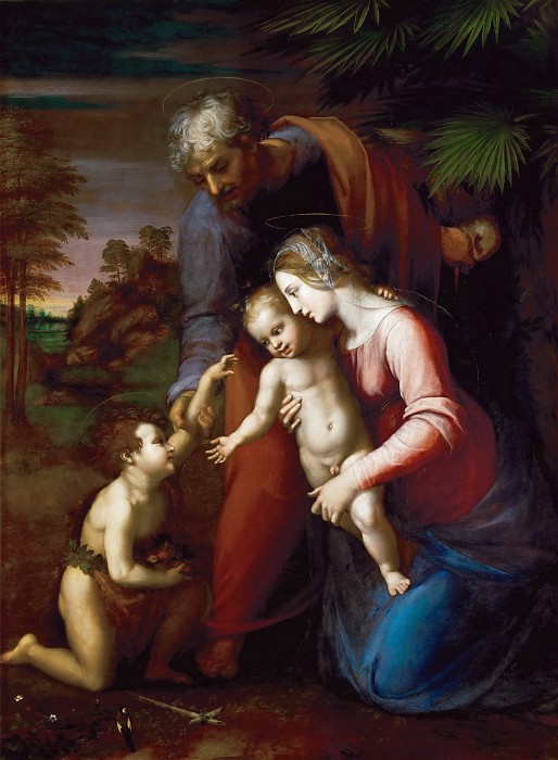 意大利画家拉斐尔（Raphael），也许是朱利奥·罗马诺–与年轻的约翰内斯油画