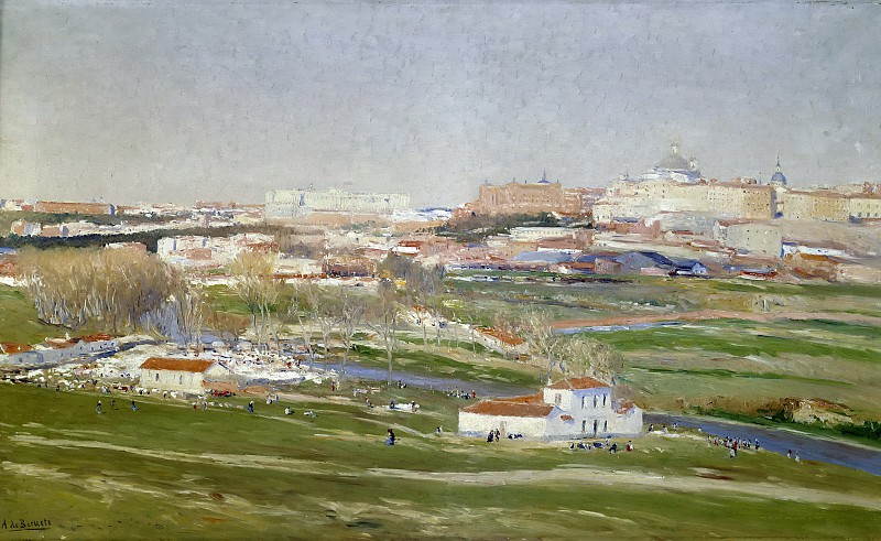 奥雷利亚诺·德·贝洛特·y·莫雷(Aureliano de Beruete y Moret)–圣伊西德罗·普拉德拉德拉马德里的景色油画