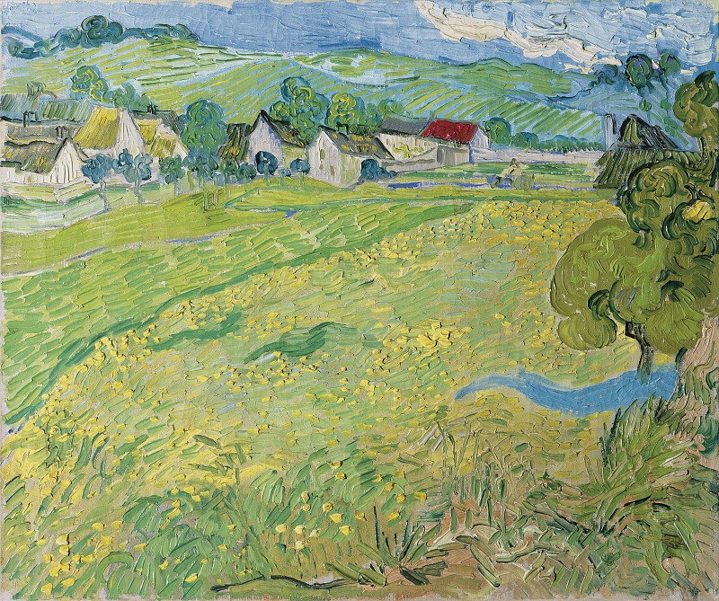 文森特·梵高（Vincent van Gogh）–奥弗附近的Vessenots风景1890年油画