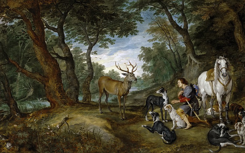 彼得·保罗·鲁本斯（Pedro Pablo Rubens）--圣胡贝托的景色油画