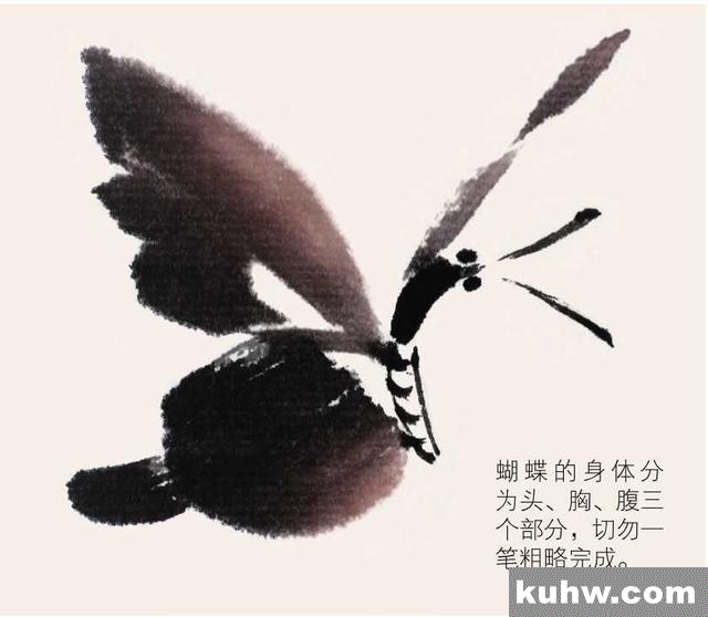 零基础国画教程：分步骤讲解蝴蝶蜻蜓画法，小白也能学会的国画！