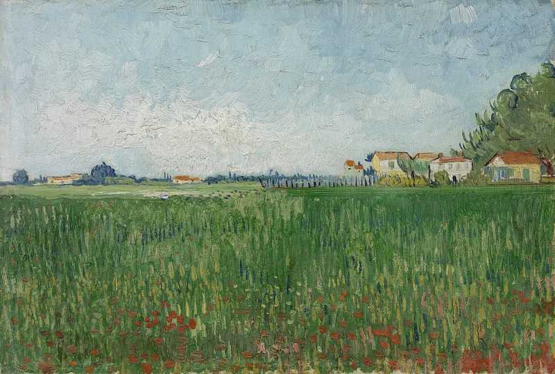 文森特·梵高（Vincent van Gogh） –1888年，阿尔勒附近的罂粟花田油画