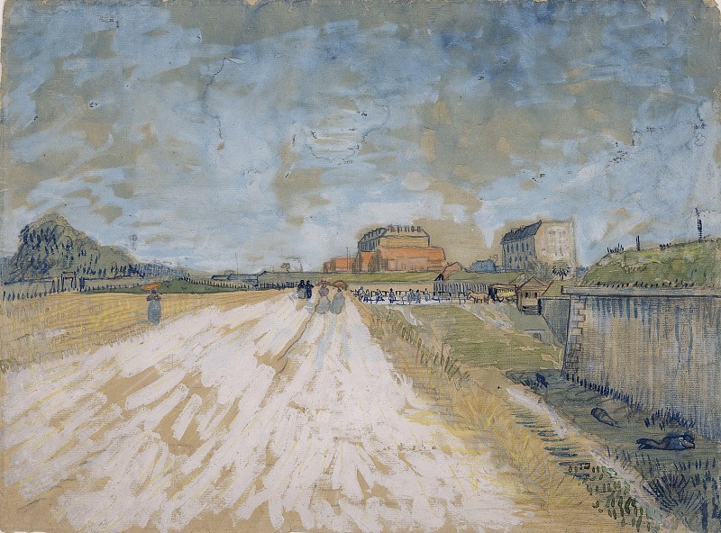 文森特·梵高（Vincent van Gogh）–1887年，巴黎城墙旁公路油画