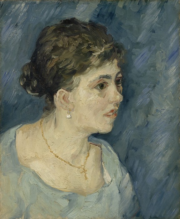 文森特·梵高（Vincent van Gogh） –1885年，蓝色女人肖像油画