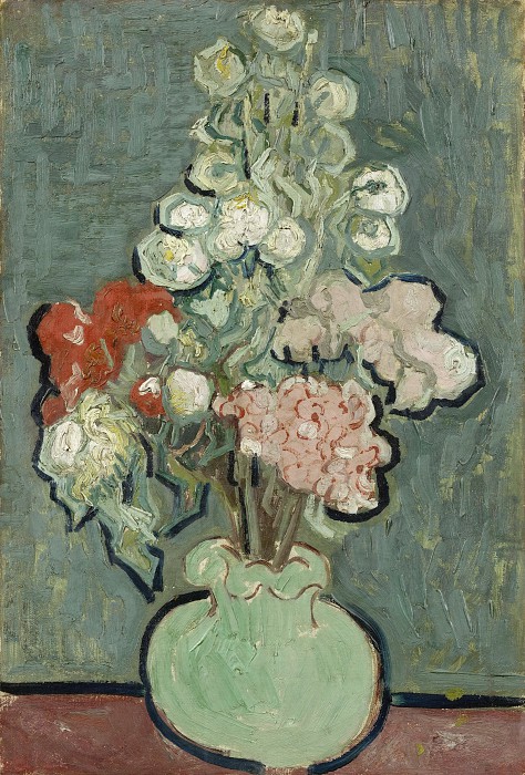 文森特·梵高（Vincent van Gogh）-1890年，花瓶油画