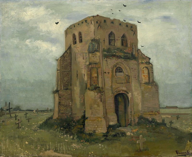 文森特·梵高（Vincent van Gogh） –努南的旧钟楼油画 he Old Church Tower at Nuenen
