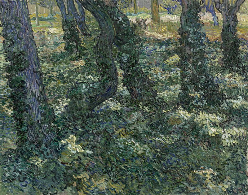 文森特·梵高（Vincent van Gogh） –树干与常春藤油画