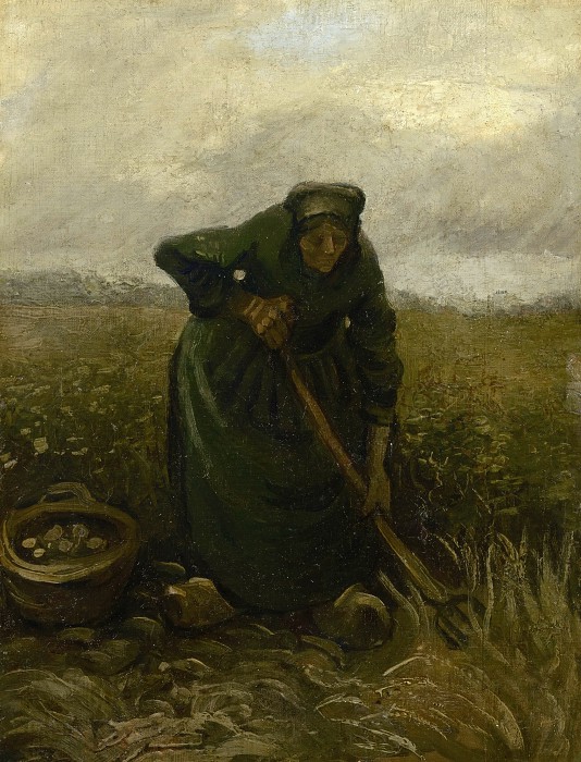 文森特·梵高（Vincent van Gogh） –女人挖土豆油画