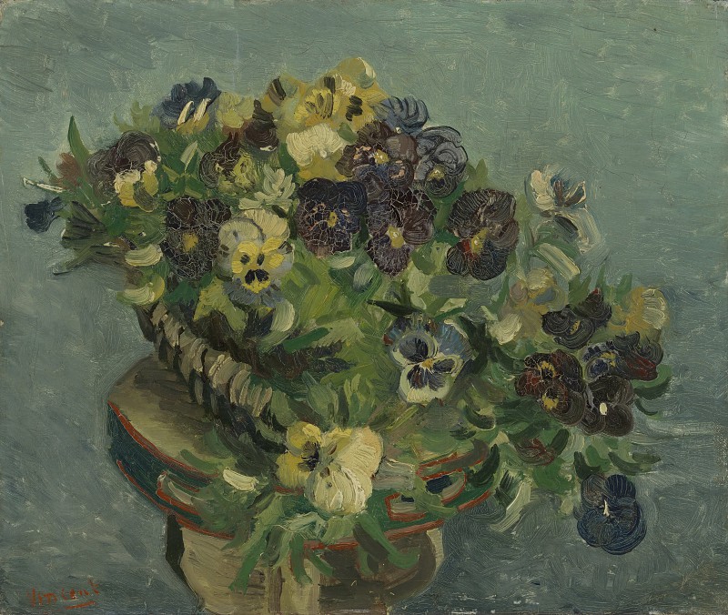 文森特·梵高（Vincent van Gogh） –手鼓连三色紫罗兰油画