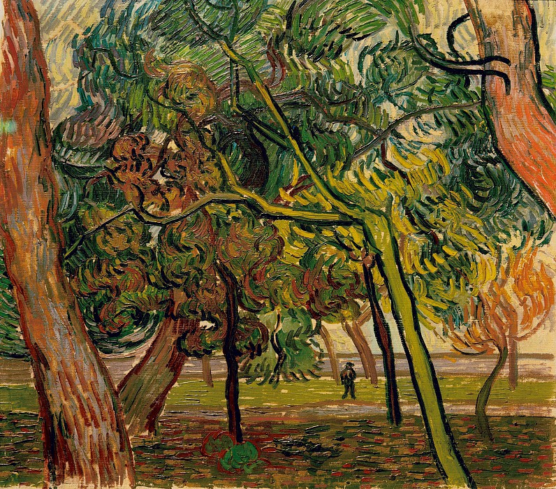 文森特·梵高（Vincent van Gogh） –1889年，松树研究油画