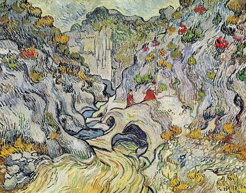 文森特·梵高（ Vincent Van Gogh） –《穿越山谷的道路》油画