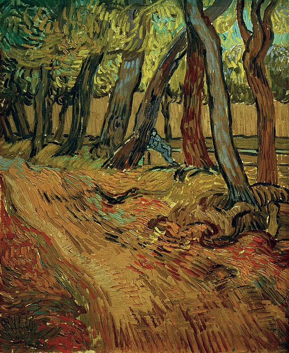 文森特·梵高（Vincent van Gogh） –圣保罗医院花园图，1889年油画