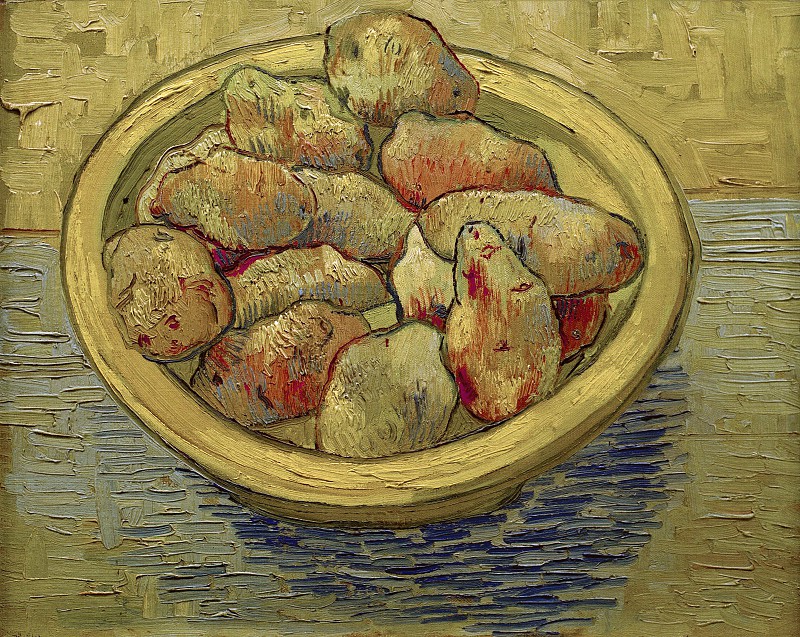 文森特·梵高（Vincent van Gogh） –静物土豆 黄色，盘子油画
