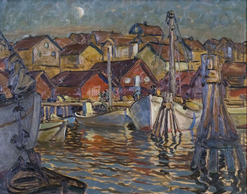 安娜·卡塔琳娜·博伯格（ Anna Katarina Boberg） –渔港油画作品