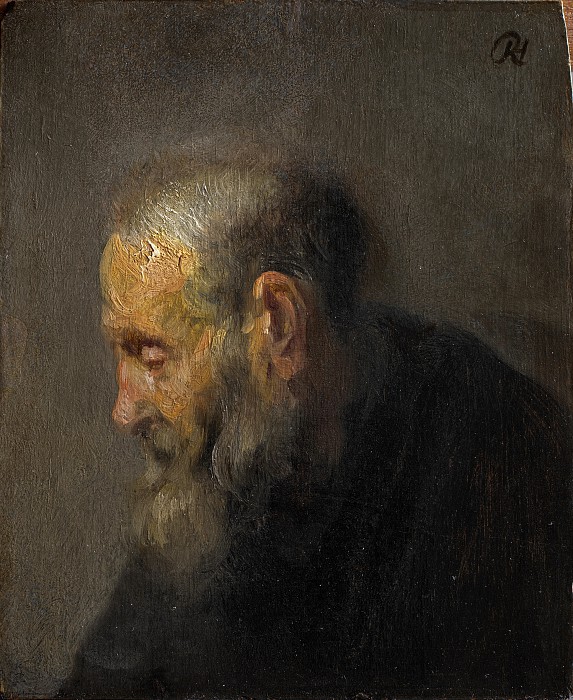  伦勃朗·范·瑞恩（Rembrandt van Rijn-《研究轮廓中的老人》油画