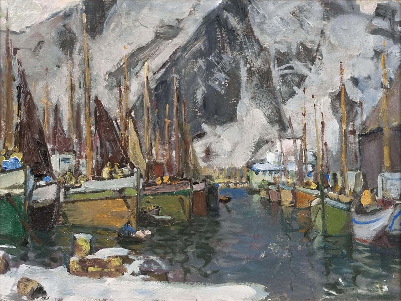 安娜·卡塔琳娜·博伯格（Anna Katarina Boberg ）–斯沃尔韦尔的渔船中油画