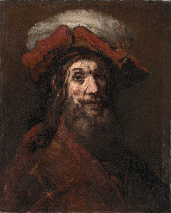 伦勃朗·范·瑞恩(Rembrandt van Rijn)(1606-1669)–带有猎鹰的骑士素描作品