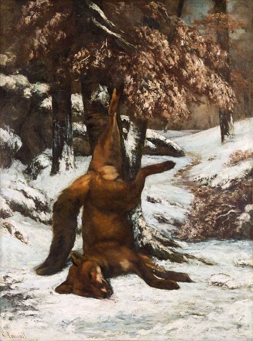 古斯塔夫·库尔贝 –死狐狸油画