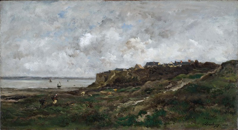 查尔斯·弗朗索瓦·杜比尼(Charles-Francois Daubigny) –1873年,维尔勒维尔的低潮油画