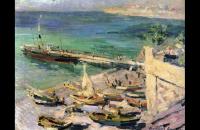 康斯坦丁·阿列克谢维奇（1861-1939）–克里米亚的码头油画