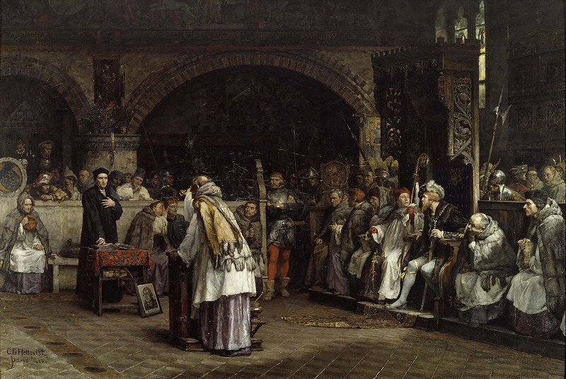 卡尔·古斯塔夫·赫尔克维斯特（ Carl Gustaf Hellqvist） –劳斯·佩特里和佩德·加勒之间的宗教对话油画