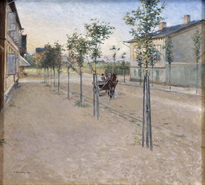 尼尔斯·克鲁格（Nils Kreuger）（1858-1930） –晚上在瓦尔贝里油画