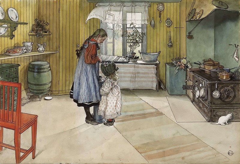 卡尔·拉尔森（ Carl Larsson） –厨房油画