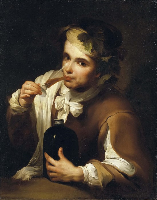 巴托洛梅·埃斯特班·穆里略（Bartolomé Esteban Murillo） –年轻人喝红酒油画