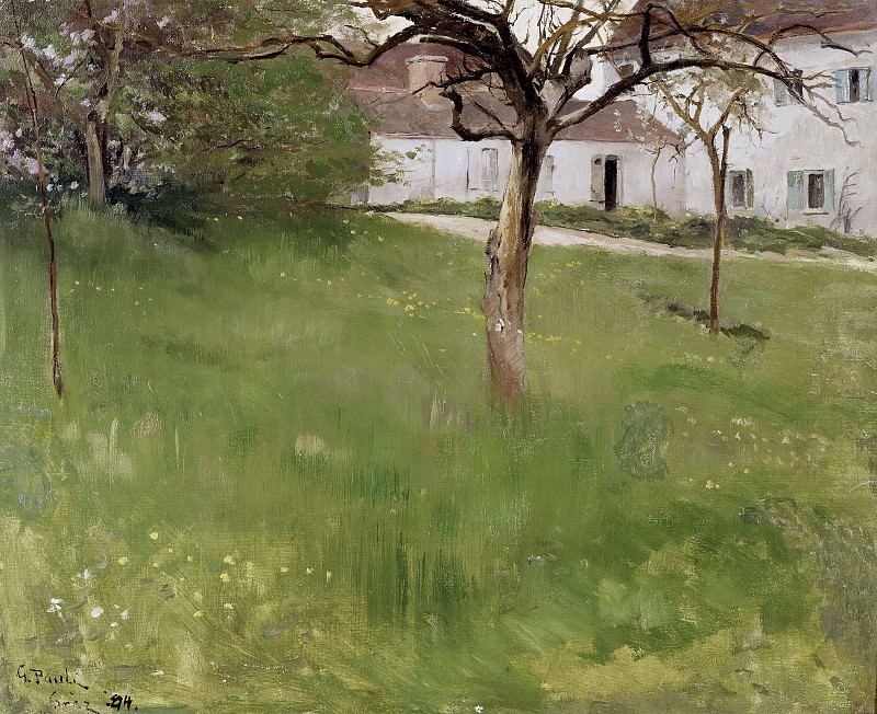 格奥尔格·保利（ Georg Pauli） –1884年，格雷兹（Grez）的花园油画