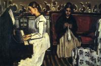保罗·塞尚（ Paul Cezanne） –钢琴女孩油画作品