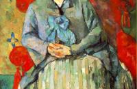 保罗·塞尚（ Paul Cezanne） –《条纹裙中的马甲图案》油画作品