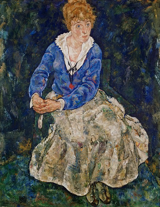 埃贡·席勒（ Egon Schiele） –艺术家妻子的肖像油画