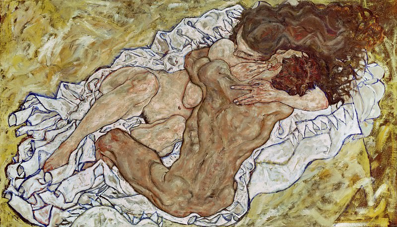 埃贡·席勒（ Egon Schiele） –斯基勒拥抱 油画
