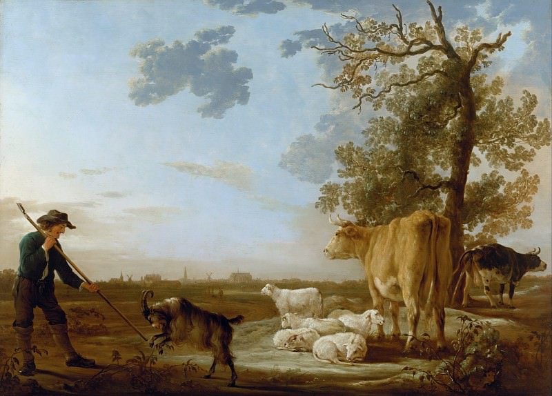 艾伯特·奎普 （Aelbert Cuyp）-在风景下放牧 作品下载