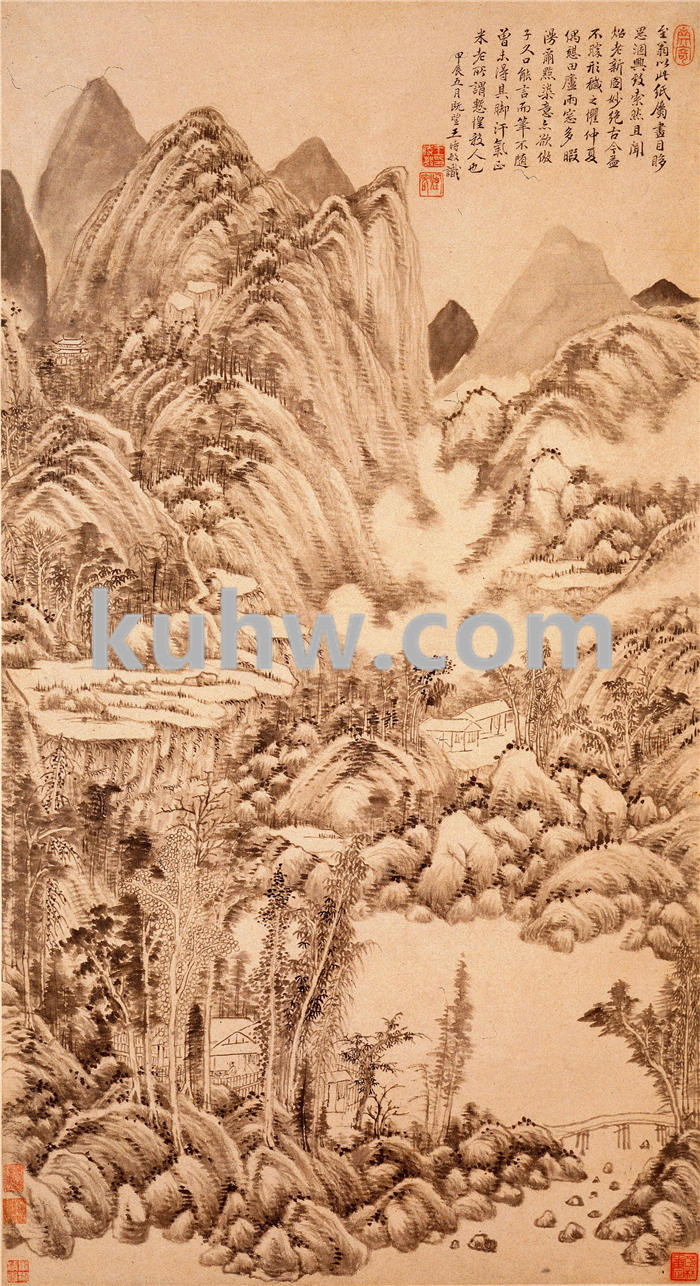 清 王时敏 为至翁作山水图轴  作品下载