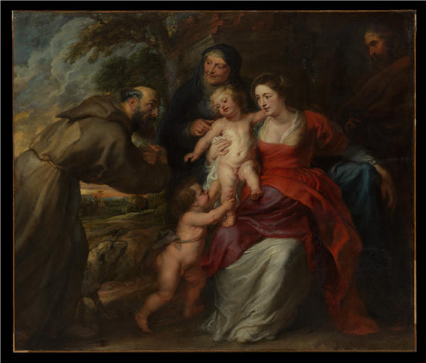 彼得·保罗·鲁本斯（Peter Paul Rubens）-圣家庭与圣弗朗西斯和安妮和婴儿圣施洗约翰