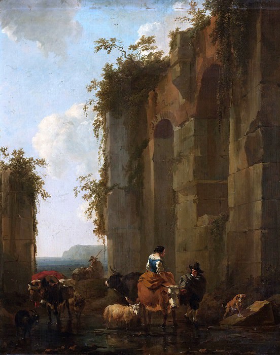 尼古拉斯·贝赫姆（ Nicolaes Berchem） -意大利风景与吕恩 作品下载