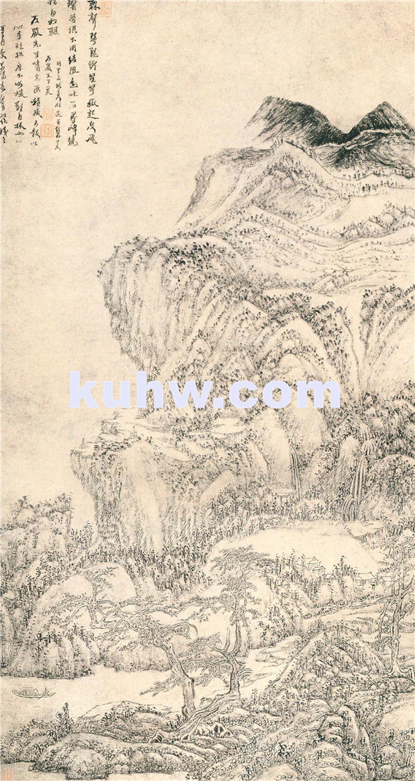 程邃 群峰泉飞图轴 清 作品下载