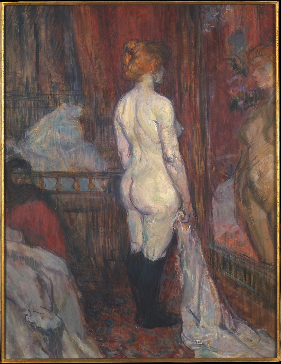 亨利·德·图卢兹-劳特累克（Henri de Toulouse-Lautrec）-镜子前的女人 作品下载